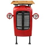 Tractor Bar Table Solid Mango Wood Red 60x120x107 cm 5