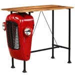 Tractor Bar Table Solid Mango Wood Red 60x120x107 cm 1