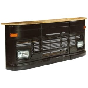 Truck Bar Table Real Mango Wood Dark Grey