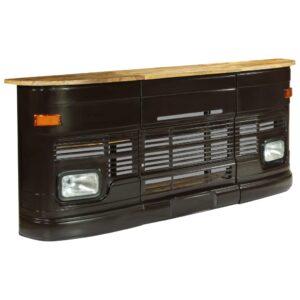 Truck Bar Table Real Mango Wood Dark Grey