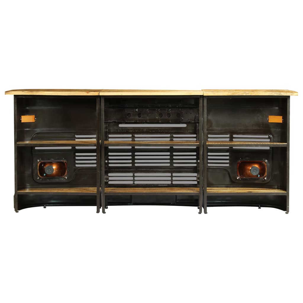 Truck Bar Table Solid Mango Wood Dark Grey