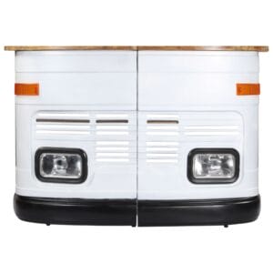 Truck Bar Table Solid Mango Wood White