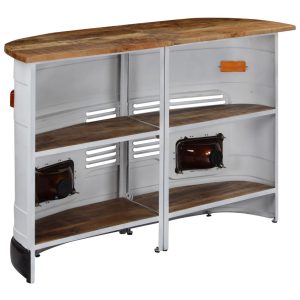 Truck Bar Table Solid Mango Wood White