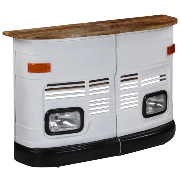 Truck Bar Table Solid Mango Wood White