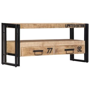 Industrial Tv Cabinet 100X30X45 Cm Solid Mango Wood