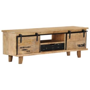 Industrial Wooden 2 Door TV Cabinet 120cm Mango