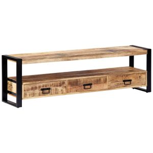 Industrial Wide TV Cabinet 150x30x45 cm Mango Wood