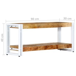 Industrial Tv Cabinet 90X30X40Cm Solid Mango Wood