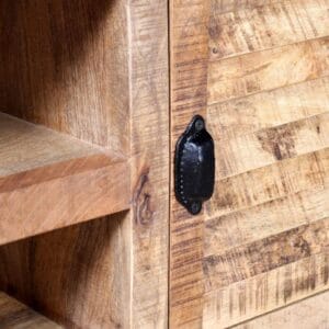 Recycled Industrial TV Cabinet Rough Mango Wood 120x30x50 cm