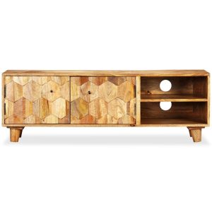 TV Cabinet Solid Mango Wood 118x35x40 cm