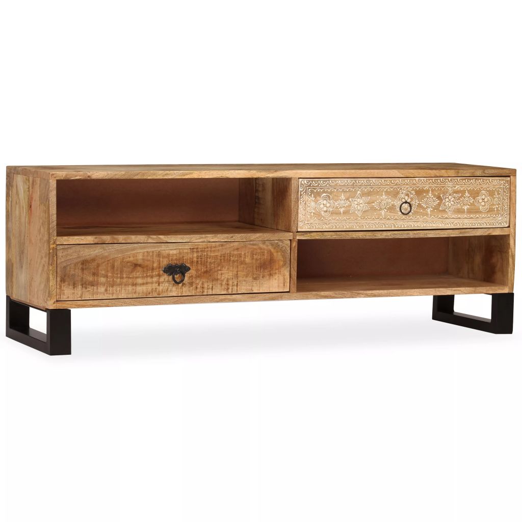Detail Carved Mango TV Stand Unit 120cm