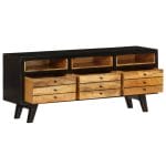 Retro TV Cabinet Solid Mango Wood 120x30x50 cm 5