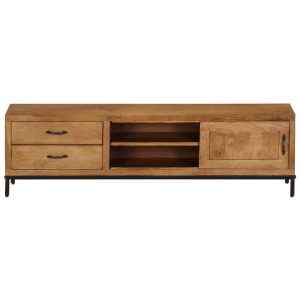 TV Cabinet 2 Drawer 1 Door with Shelf Mango Wood 140cm