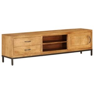 TV Cabinet 2 Drawer 1 Door with Shelf Mango Wood 140cm