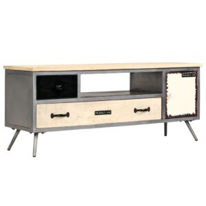 Retro Chic TV Cabinet Mango Wood and Steel 120cm