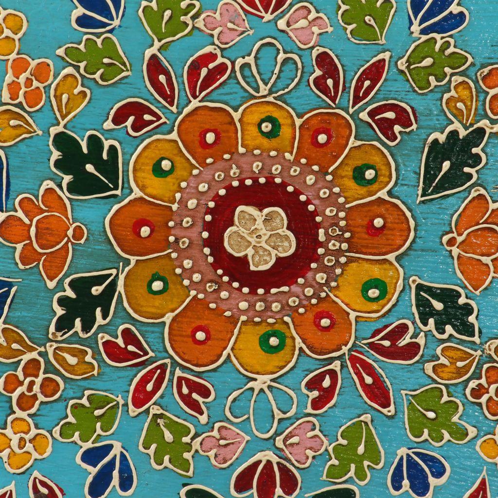 TV Cabinet Solid Mango Wood Blue Indian Hand Painted