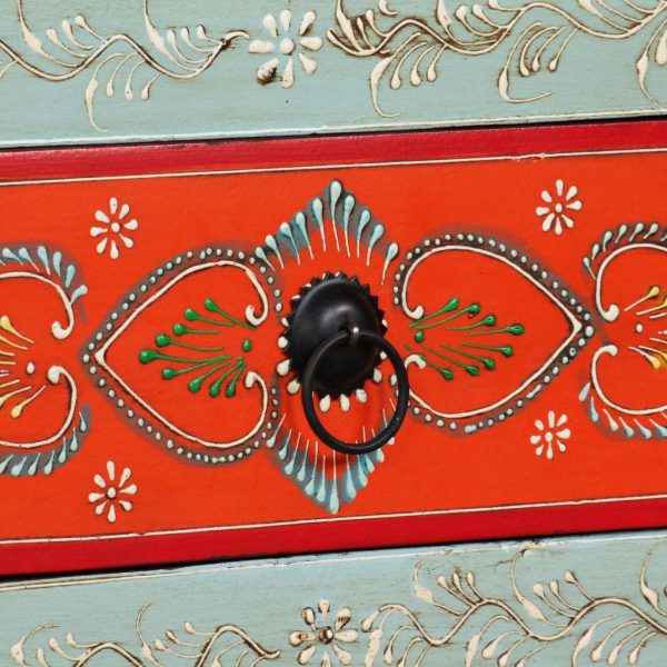 Tv Cabinet Solid Mango Wood Indian Hand Painted