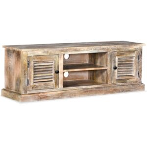Rustic 2 Door TV Cabinet with Shelf Mango 120cm