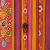 TV Cabinet Solid Mango Wood Pink Indian Hand Painted