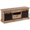 Gothic TV Cabinet with 2 Sliding Doors Solid Mango Wood 110x30x45 cm