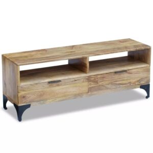 Retro Industrial TV Stand Mango Wood 120x35x45 cm