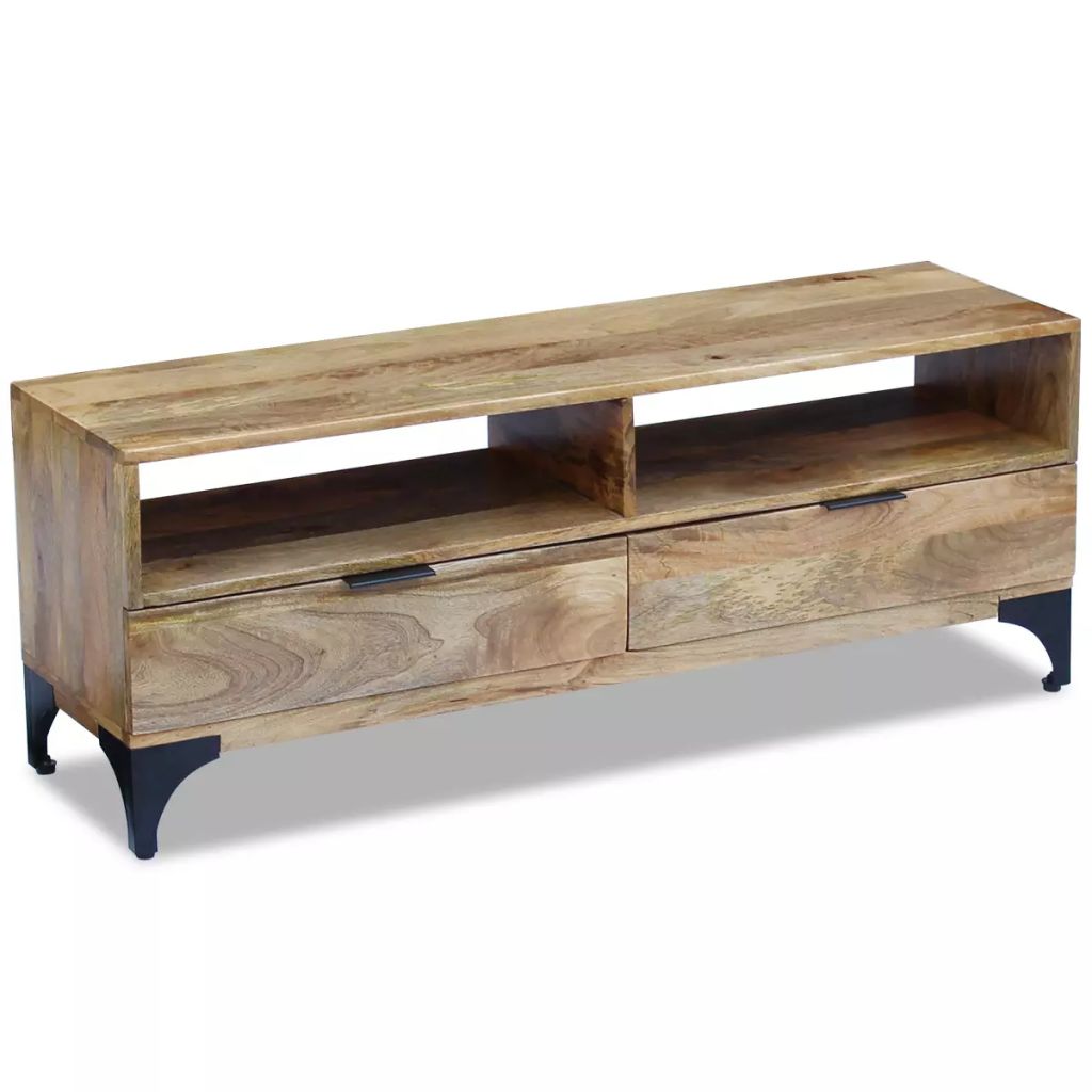Retro Industrial TV Stand Mango Wood 120x35x45 cm