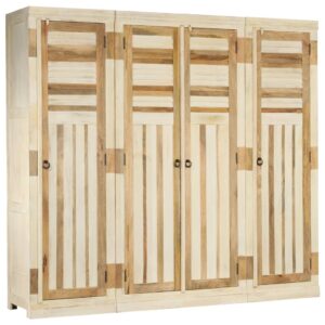 Wardrobe Set 3 Pieces Solid Mango Wood