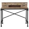 Writing Desk Solid Mango Wood and Steel 110x50x96 cm