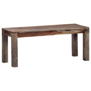 Zen Bench 110 cm Grey Solid Sheesham Wood