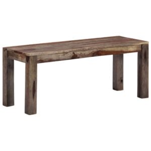 Zen Bench 110 cm Grey Solid Sheesham Wood