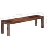 Zen Bench 160 cm Grey Solid Sheesham Wood