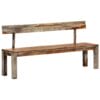 Zen Bench with Backrest 160 cm Grey Solid Sheesham Wood