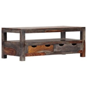 Zen Coffee Table Grey 100x50x40 cm Solid Sheesham Wood