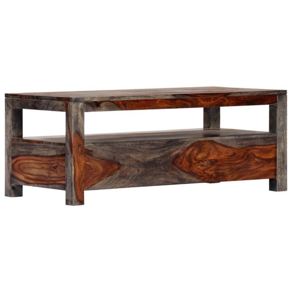 Zen Coffee Table Grey 100x50x40 cm Solid Sheesham Wood