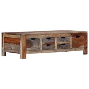 Zen Coffee Table Grey 100x55x30 cm Solid Sheesham Wood