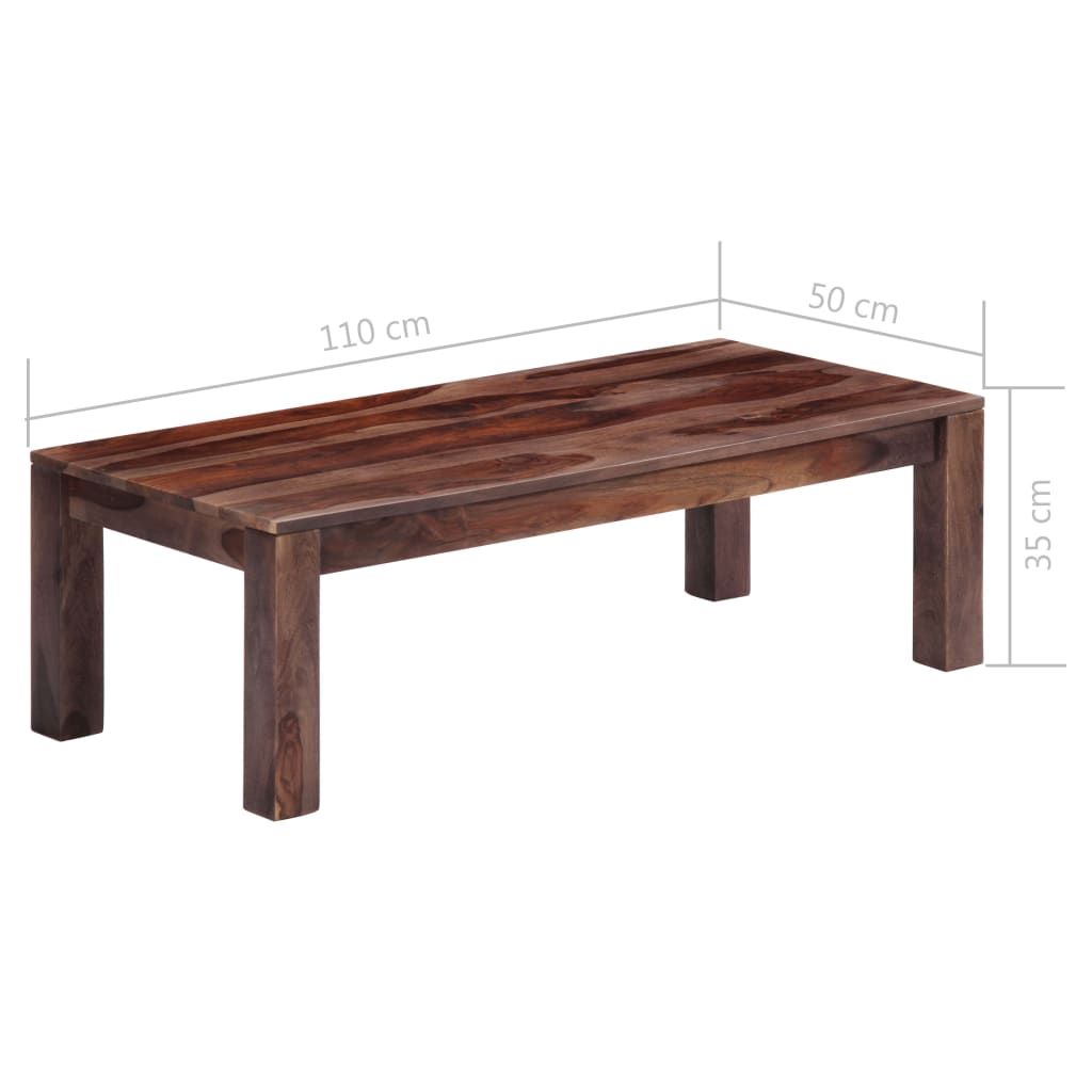 Zen Coffee Table Grey 110x50x35 cm Solid Sheesham Wood