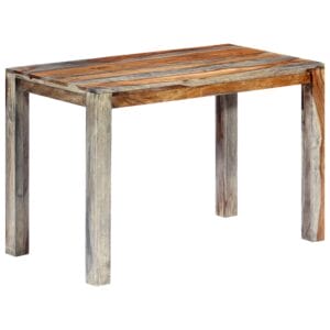 Zen Dining Table Grey 118x60x76 cm Solid Sheesham Wood