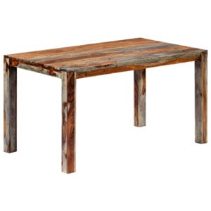 Zen Dining Table Grey 140x70x76 cm Solid Sheesham Wood