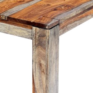 Zen Dining Table Grey 140x70x76 cm Solid Sheesham Wood