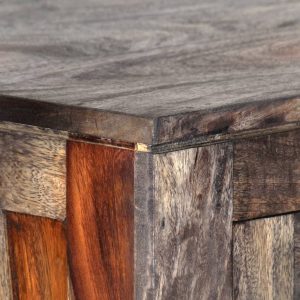 Zen Highboard Grey 118x40x140 cm Solid Sheesham Wood