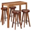 5 Piece Bar Set Solid Sheesham Wood 115x56x107 cm