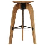 Bar Chairs 2 pcs Solid Acacia Wood 30x(58-78) cm 3