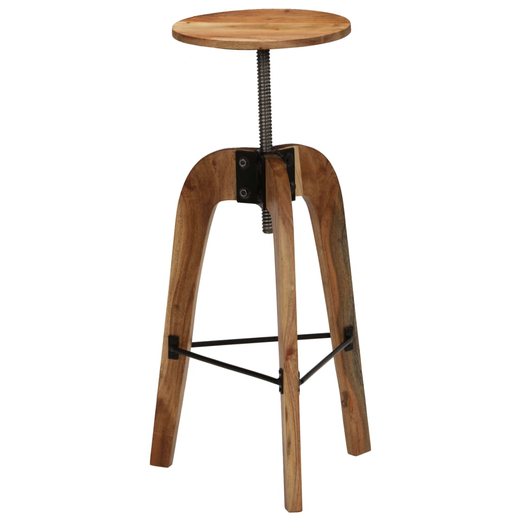 Bar Chairs 2 pcs Solid Acacia Wood 30x(58-78) cm