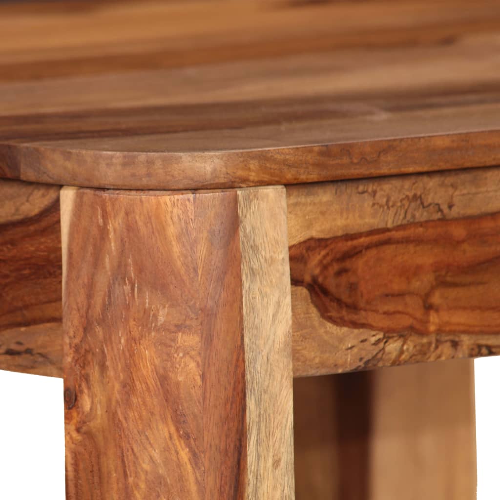 Bar Set 3 Pieces Solid Sheesham Wood Real Leather