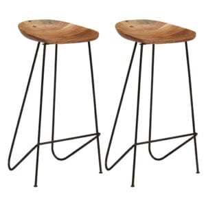 Bar Stools 2 pcs 41x36x76 cm Solid Acacia Wood