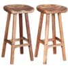Bar Stools 2 pcs Solid Acacia Wood 38x37x76 cm