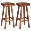 Bar Stools 2 pcs Solid Acacia Wood 38x37x76 cm