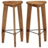 Bar Stools 2 pcs Solid Acacia Wood Triangular