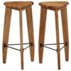 Bar Stools 2 pcs Solid Acacia Wood Triangular
