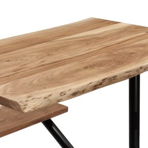 Bar Table with Benches Solid Acacia Wood 120x50x107 cm